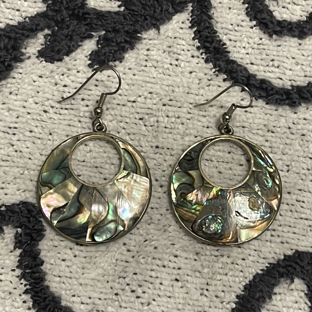 Abalone Shell Hoop Earrings